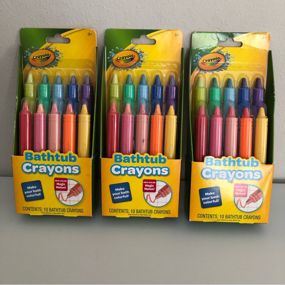 Lot of 3 Crayola Bathtub Crayons, 10 crayons per package 3+